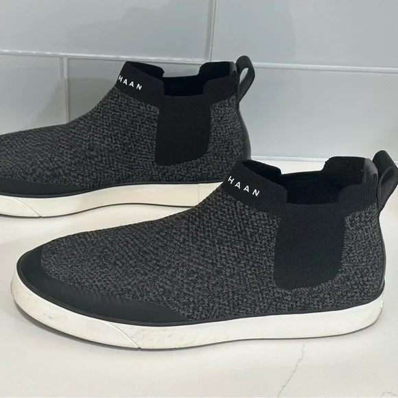 Cole Haan Womens Nantucket Knit Ankle Chelsea Boots Size 8.5 Black Comfort Fit - Picture 3 of 11